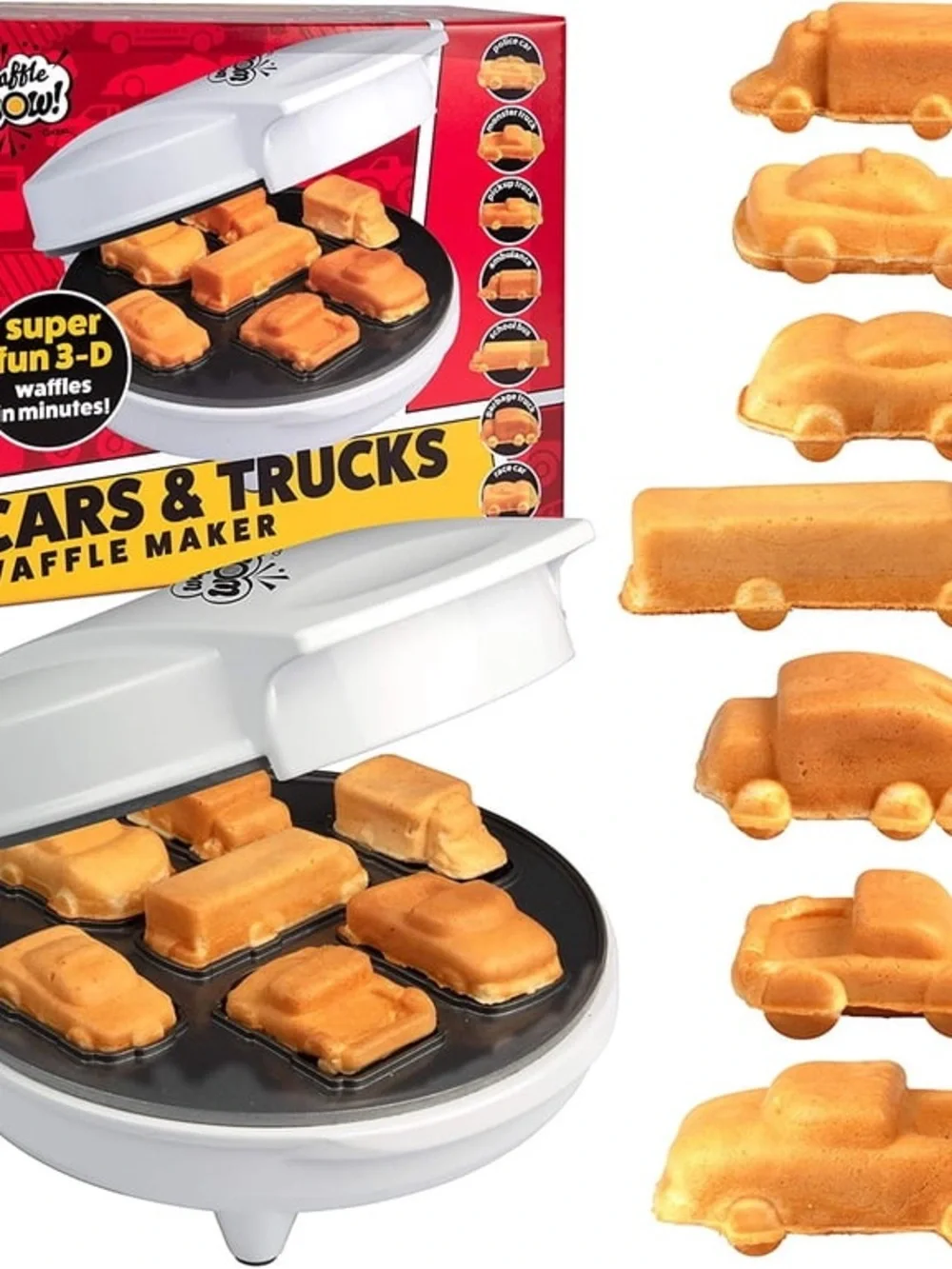 Waffle Wow! 3D Cars and  Trucks, Electric Waffle Maker New In Box